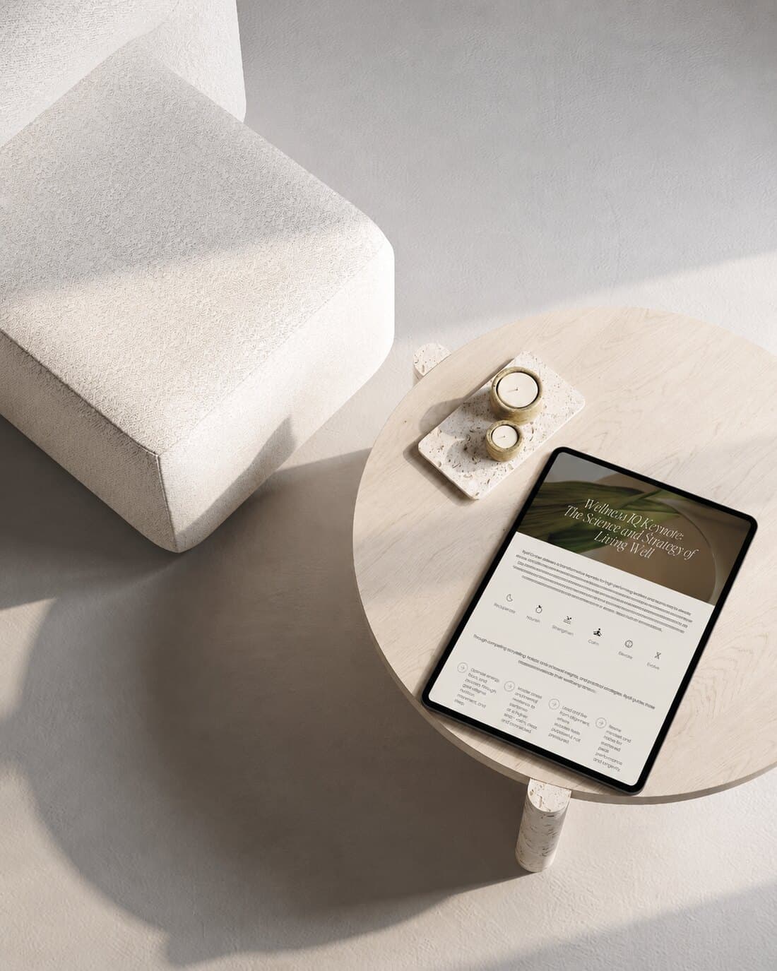 The wellnessIQ assessment on a tablet